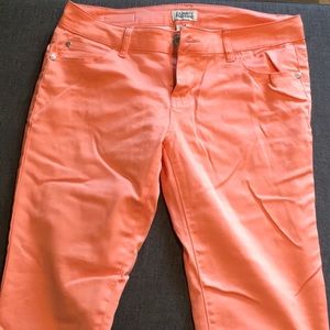 Coral skinny jeans
